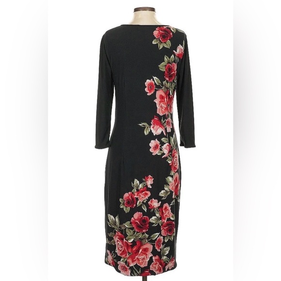 White House Black Market Reversible Sheath Dress – Floral / Black – Size S #154 - Picture 6 of 8
